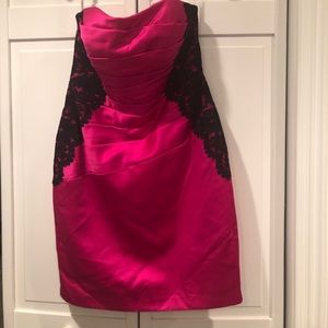 David’s bridal hot pink dress w/ optional straps